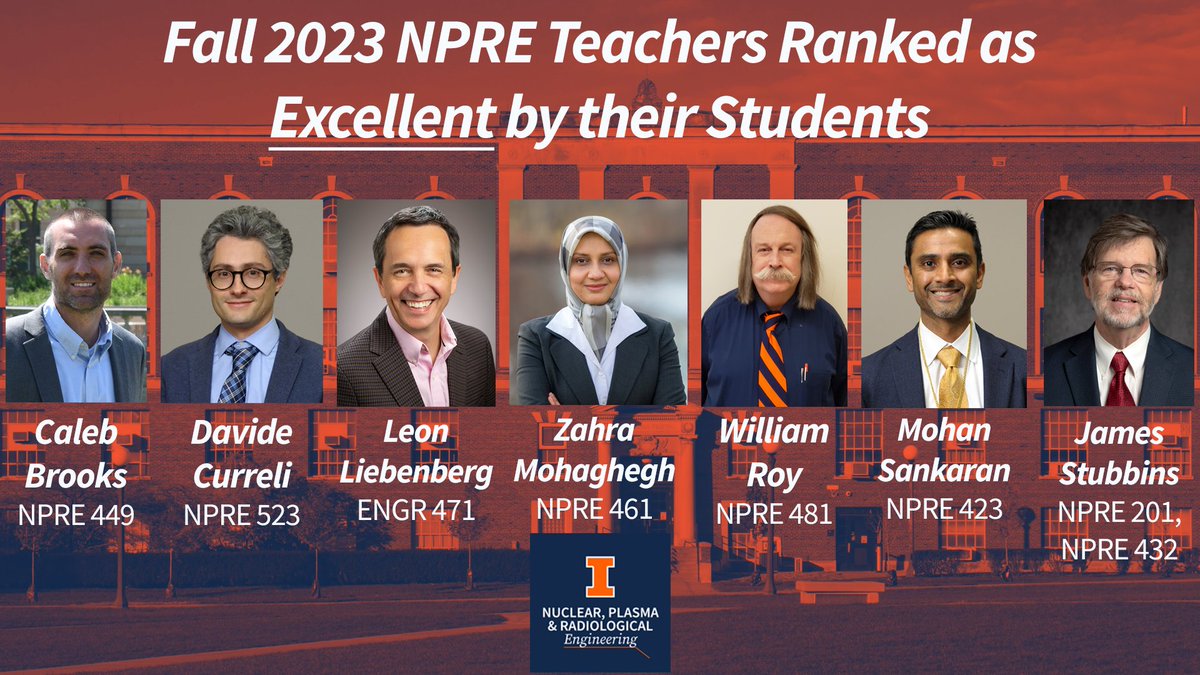 Congratulations to Professors Brooks, Curreli, Liebenberg, Mohaghegh, Roy, Sankaran and Stubbins for being ranked as excellent by their students last fall! With great educators comes great education.
