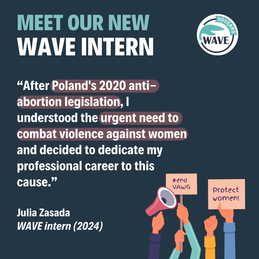 #WelcomeToTheOffice Julia Zasada! 🥳 For the 1st half of 2024, Julia supports the #WAVEoffice with many activities; from comms to campaigning and more. Her aim is to build her expertise on women's rights to channel it into academic. #feministsunite #feminism #feminismneversleeps