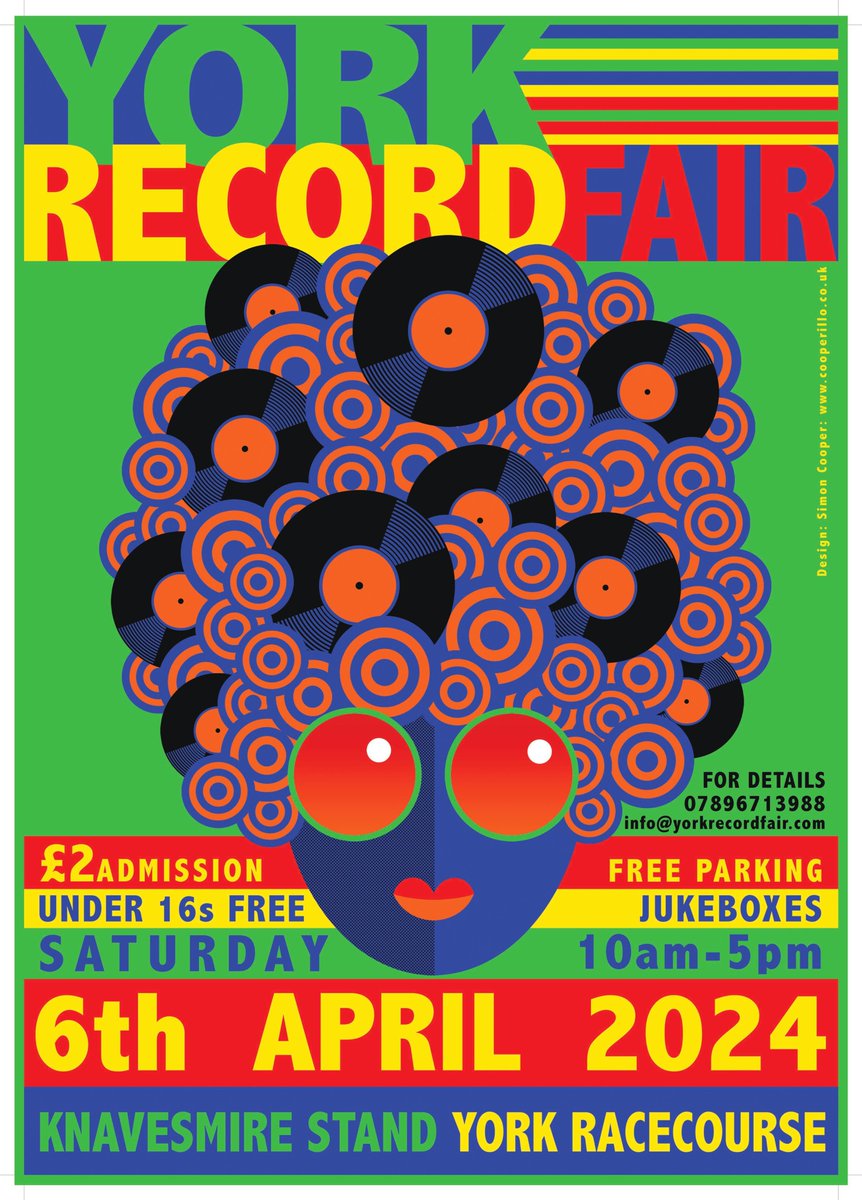 YorkRecordFair's tweet photo. @york_features York Record Fair on 6th April. One of the biggest and best record fairs in the UK. Over 100 tables of vinyl records. Also some CDs, music books, magazines, posters and music-related art. #yorkrecordfair #vinylrecords #recordfair #YORK #MUSICFAIR #recordcollecting https://t.co/6dZo83toEs