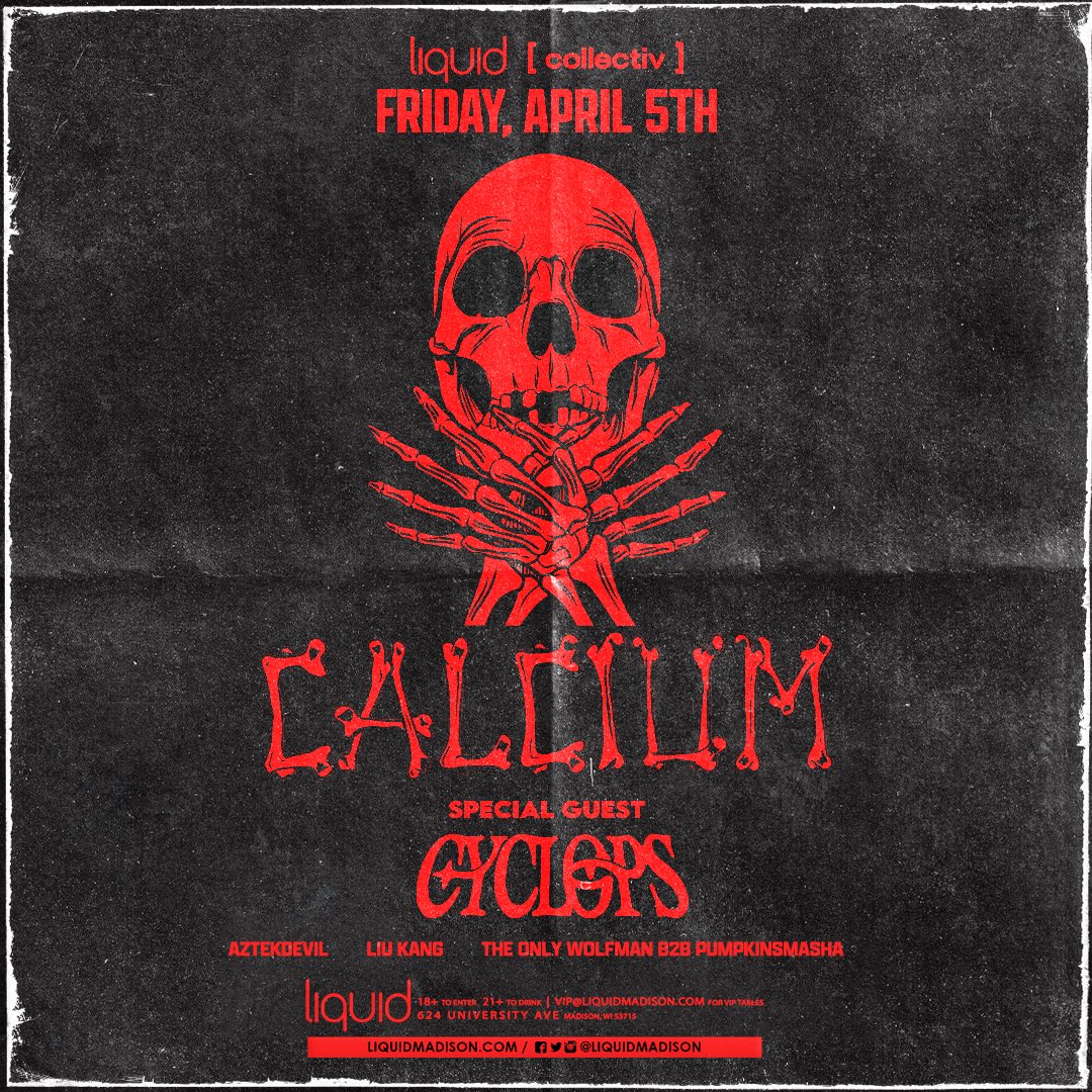 Next weekend opening for a big dawg in the game @calciumdubs & @thisiscyclops [at] @LiquidMadison get your tickets!🔥Link in bio🫵🏻😘