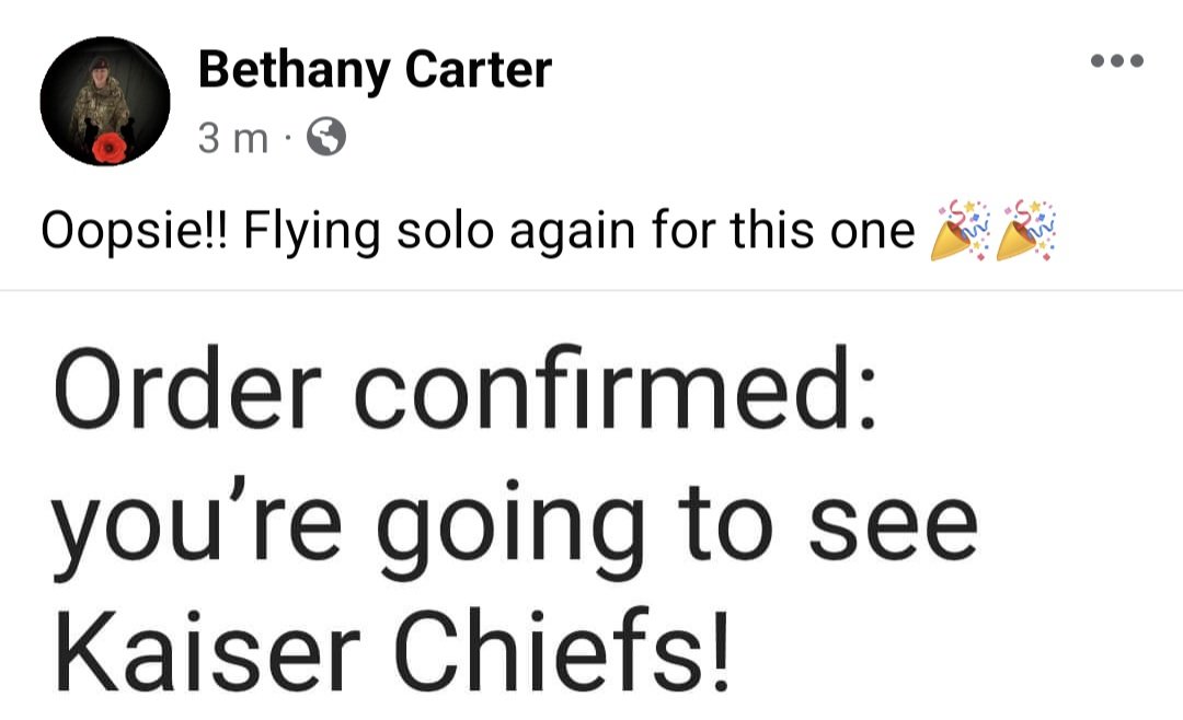 bethanyscarter's tweet photo. Seems I will make tour @Rickontour @WhiteyKaiser @vjthedrummer @peanutkaiser @curlywand @KaiserChiefs ❤️ https://t.co/E9nEU8mXZw