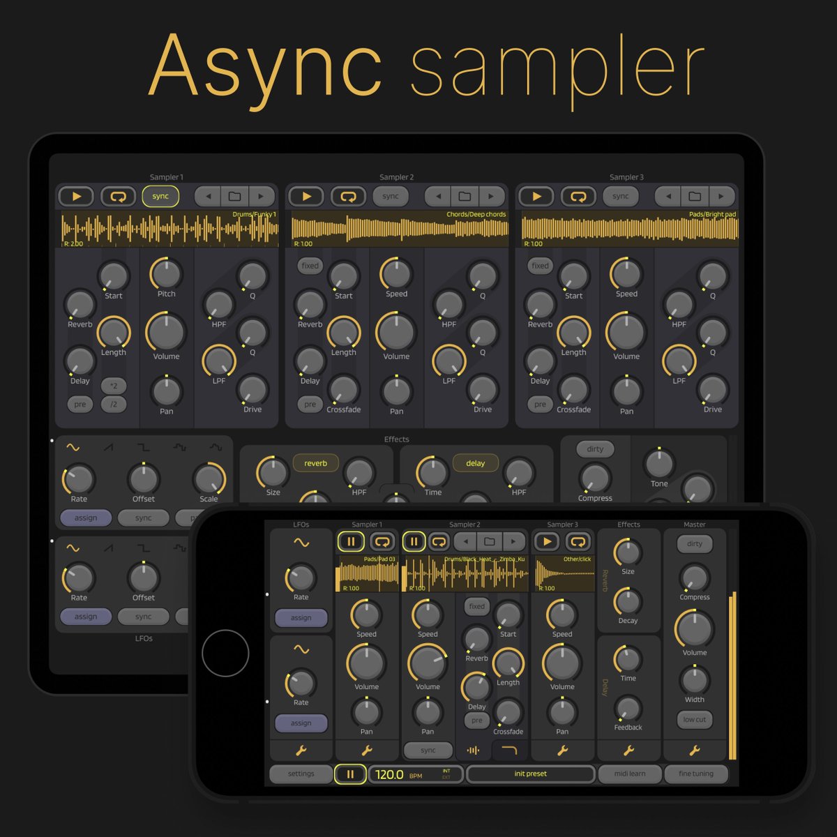 We have released Async Sampler!
The app is available for iPad and iPhone as Standalone or AUv3.



#asyncsampler #iosmusic #iosmusicproduction #sampler #mobilemusic #froggolab #ambient #jungle #ipadmusician #ipadmusic #granularsynthesis #auv3 #iosmusicapps #tapeloop #looper