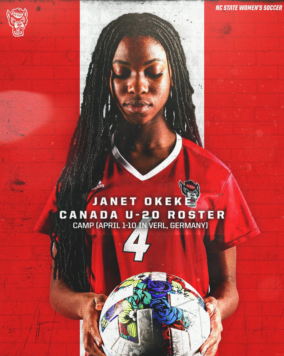 Congrats to Janet for being named to Canada's U-20 Camp next week in Verl, Germany! 🐺🇨🇦 📰: bit.ly/Okeke_CanadaU20