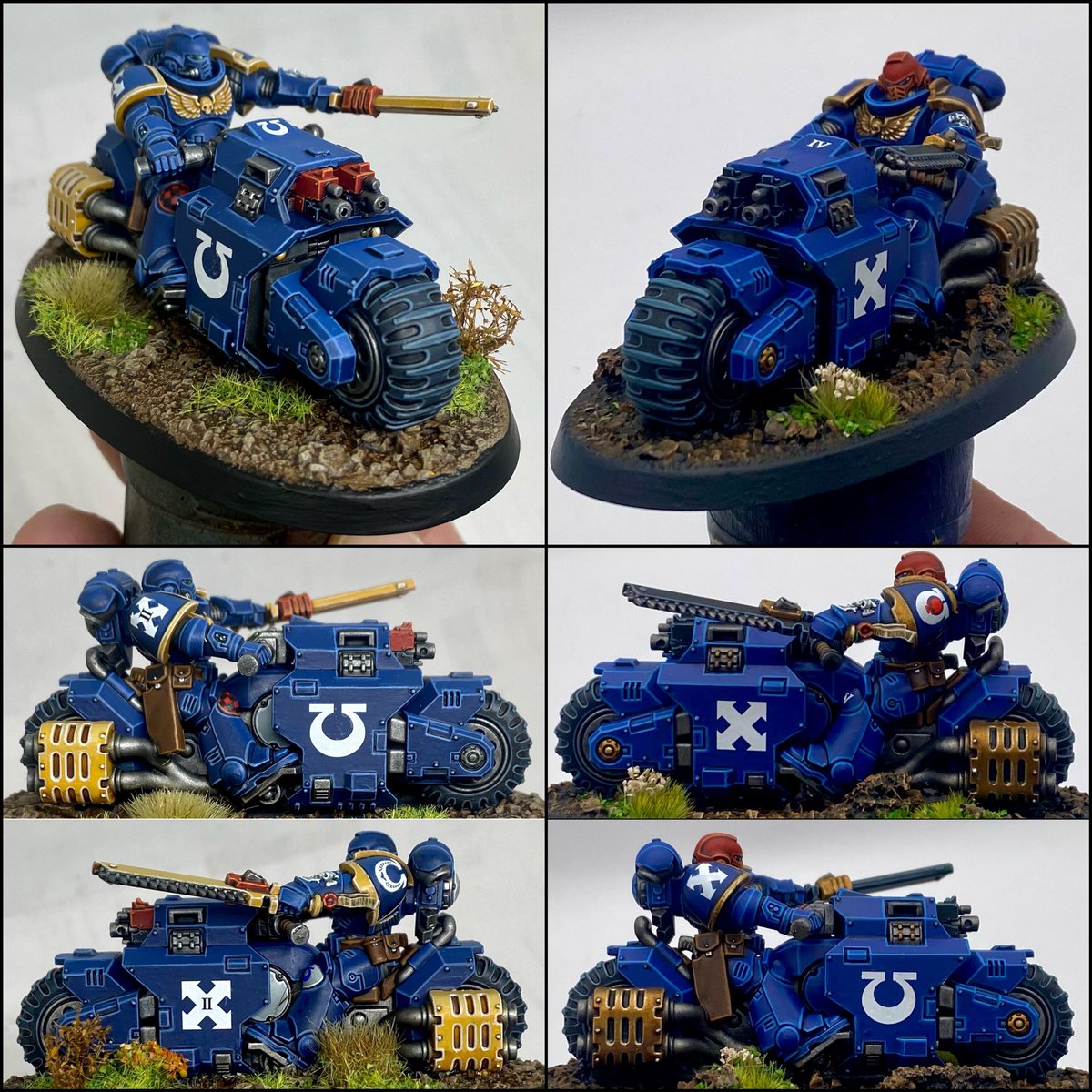 Inside us are two painters - the sensible, restrained ‘box art’ painter, and the slightly unhinged, technicolour ‘90s’ painter. Guess which one I prefer…? #WarhammerCommunity #Ultramarines #Warhammer40k #PaintingWarhammer #MarchForMacragge