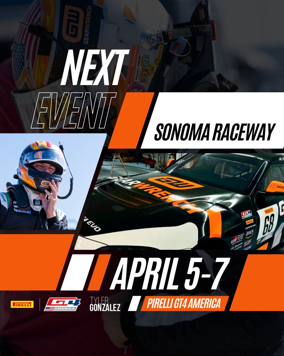 See you at Sonoma Raceway next week for the @gt4america season opener with the @smoogeracing crew!

#TylerGonzalez / #TylerGonzalezRacing / #GT4America / @gearwrenchtools