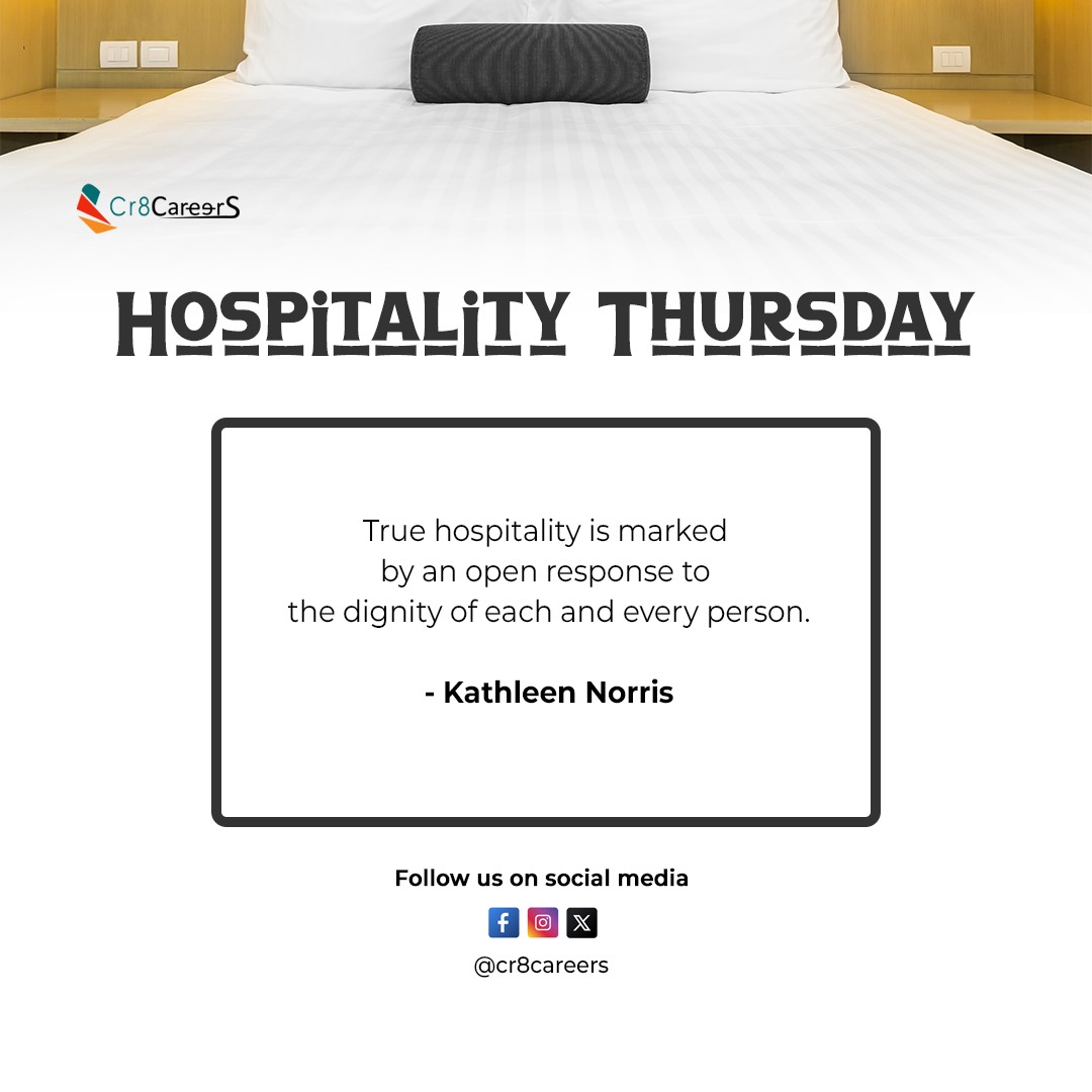 True hospitality welcomes people from all walks of life and shows them genuine respect. #hotels #restaurants #hospitalityindustry #cr8careers #guestservices #hospitable