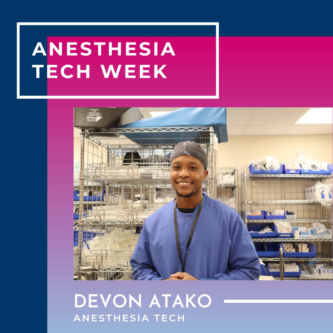 Meet Devon Atako, one of our awesome anesthesia techs at the Hutch Campus! 

Devon first started working at @MontefioreNYC as an #anesthesiatech during his summer breaks from college. Once he graduated, he decided to stay on with the team as a full-time tech!

#AnesthesiaTechWeek