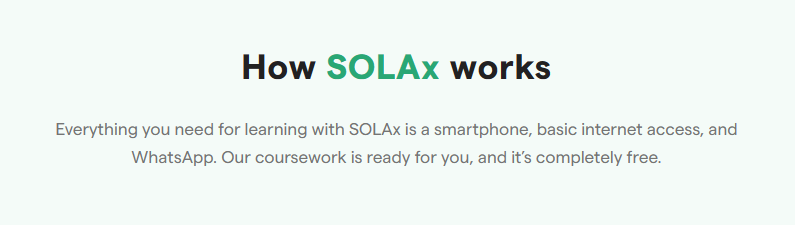 Today, @MatiAmin and I want to share answers to a very important question: how does @SOLAxOnline work? On Saturday, when we go live, we'll share numbers that you can text on #WhatsApp that will allow you to enroll. When you text these numbers, you'll start the process that's