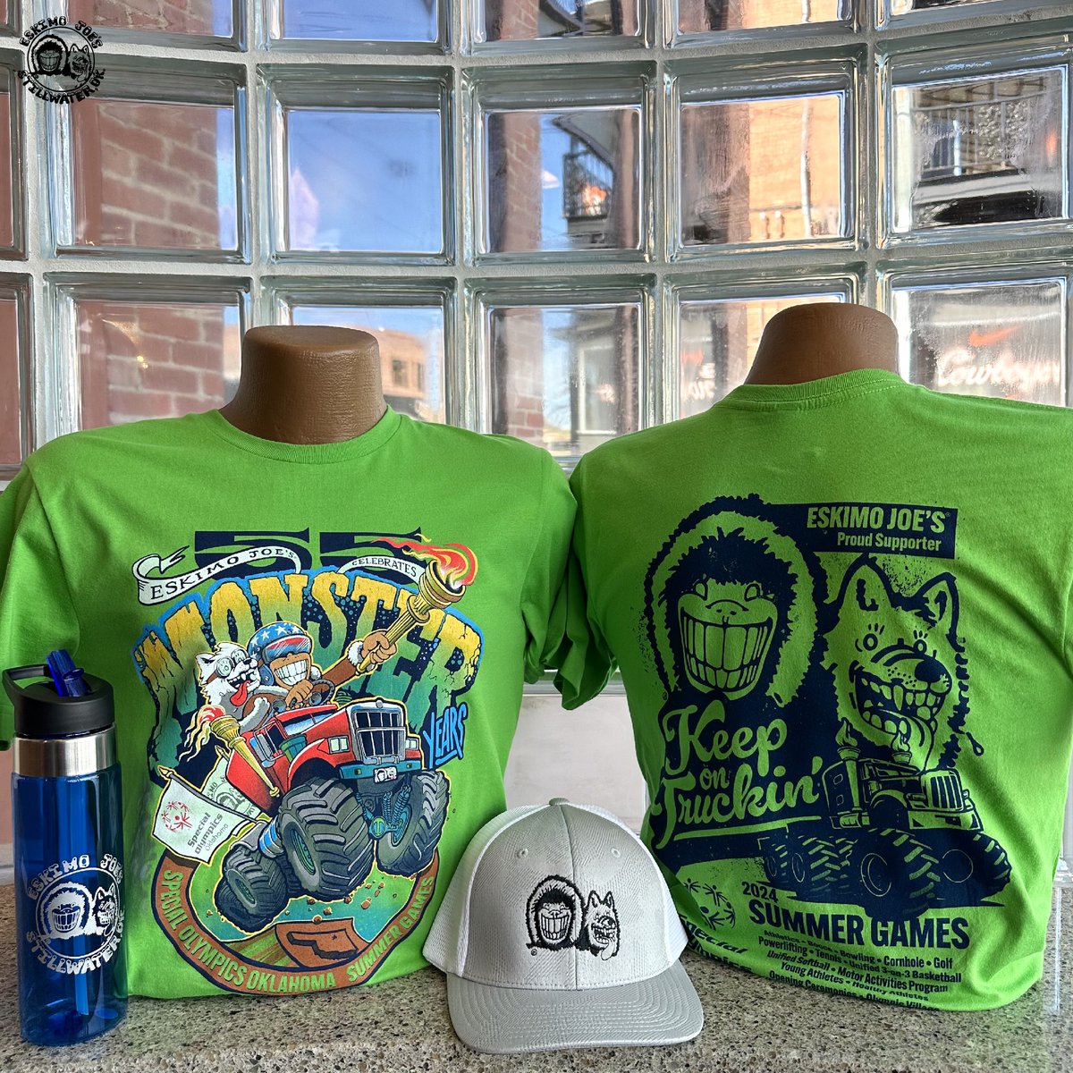 The official 2024 @eskimojoes Summer Games t-shirts are in! 🤩 Be sure to purchase yours in-store or visit shop.eskimojoes.com and search “Special Olympics” to order 💚