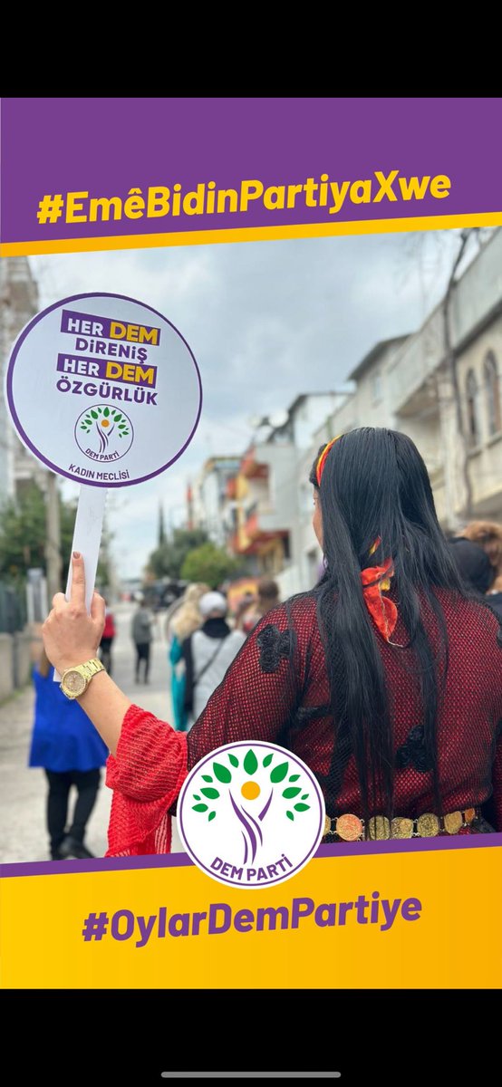 licedemparti's tweet photo. Em li qadan, li kolanan, li malan berxwedana xwe, biryardariya xwe, xiret û
serhildana xwe bilind dikin. Di 31ê Adarê de em ê bi yek dengi bibêjin DEM Jiyan e!
#EmêBidinPartiyaXwe
#OylarDemPartiye 
@dilekdiyarr @rat_demir81801 @DBP_GenelMerkez @DBPKadinMeclisi https://t.co/BoDxMvHYMq