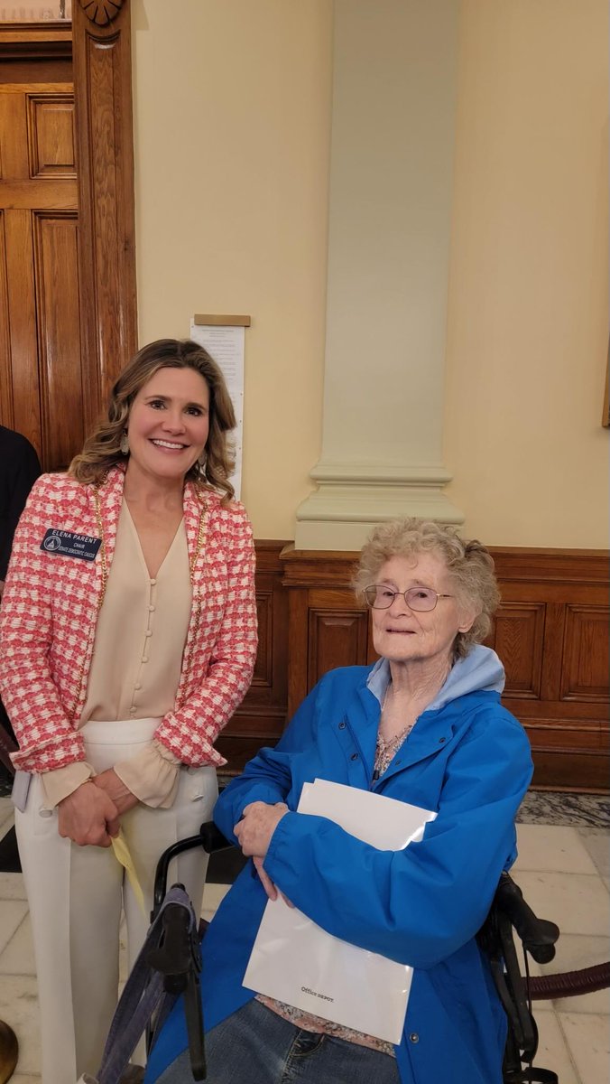 Judy is 96 and was at her State Capitol today lobbying for fair and accessible elections! What a superwoman. #gapol