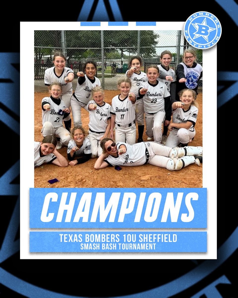 Congrats to the Texas Bombers 10u Sheffield for winning the Smash Bash Tournament! #bombernation #champions