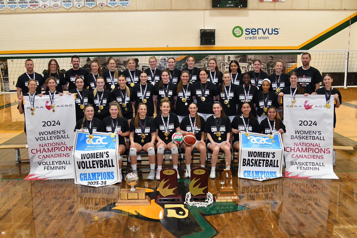ACAC_Sport's tweet photo. For the first time in CCAA history, a single member institute clinched victories in both the women's volleyball and women's basketball CCAA National Championships within the same year.

#ACACsport | #CCAAsuccess https://t.co/WCtxdCxGGa