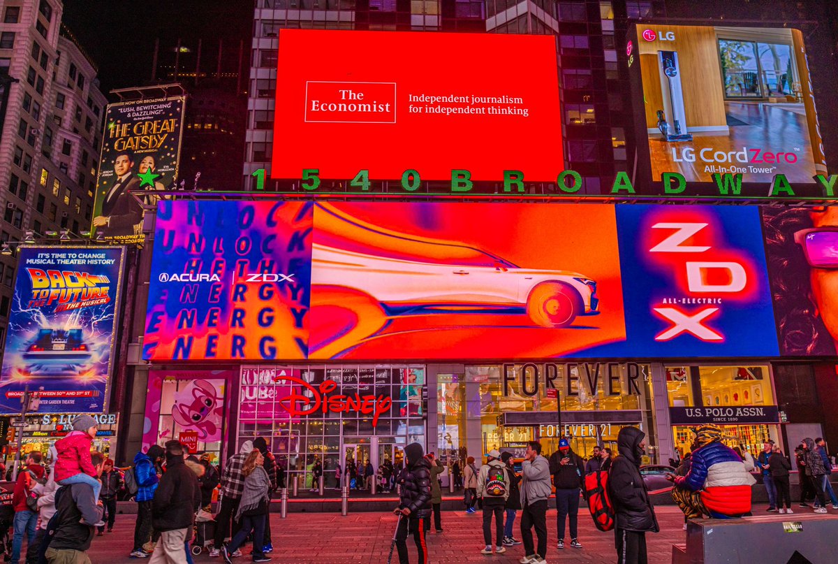 Coverage of our expanded campaign for @TheEconomist in the ❤️ of Times Square! * #theeconomist