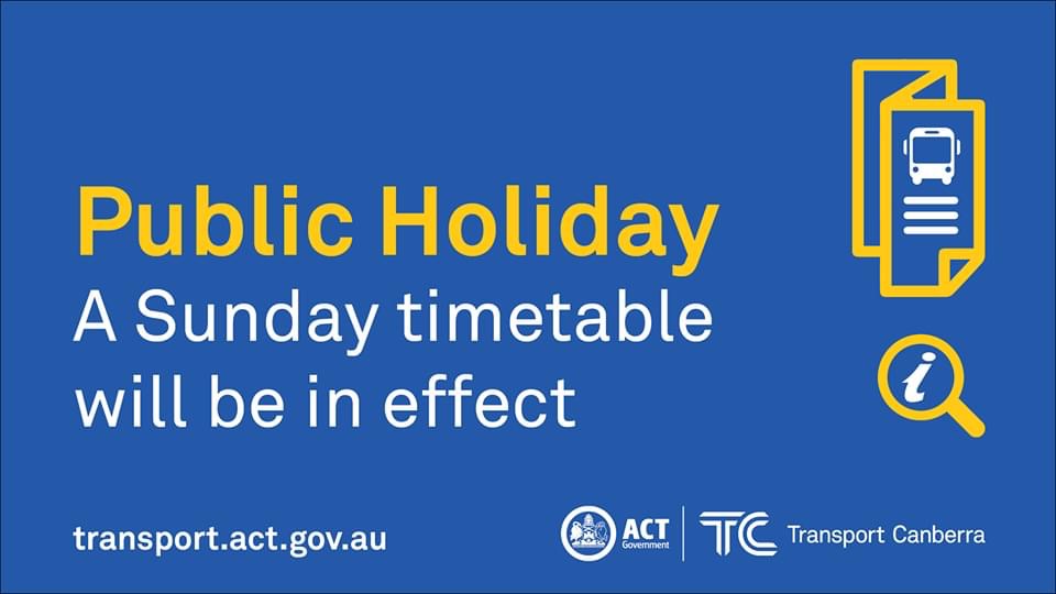 📢 Today is Good Friday which means the Sunday bus timetable and light rail frequency will be in operation. Plan your trip ahead: transport.act.gov.au