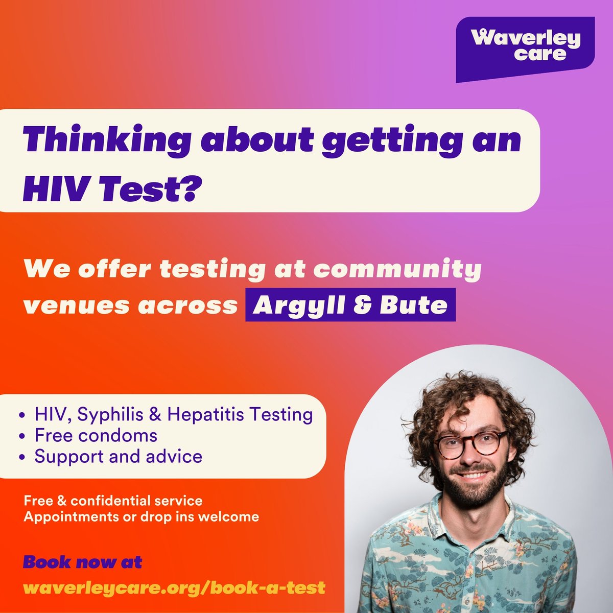 #HIV, #Syphillis and #Hepatitis Testing can be arranged across Argyll & Bute at any time. To book an appointment, visit ow.ly/H9f950Q7faJ