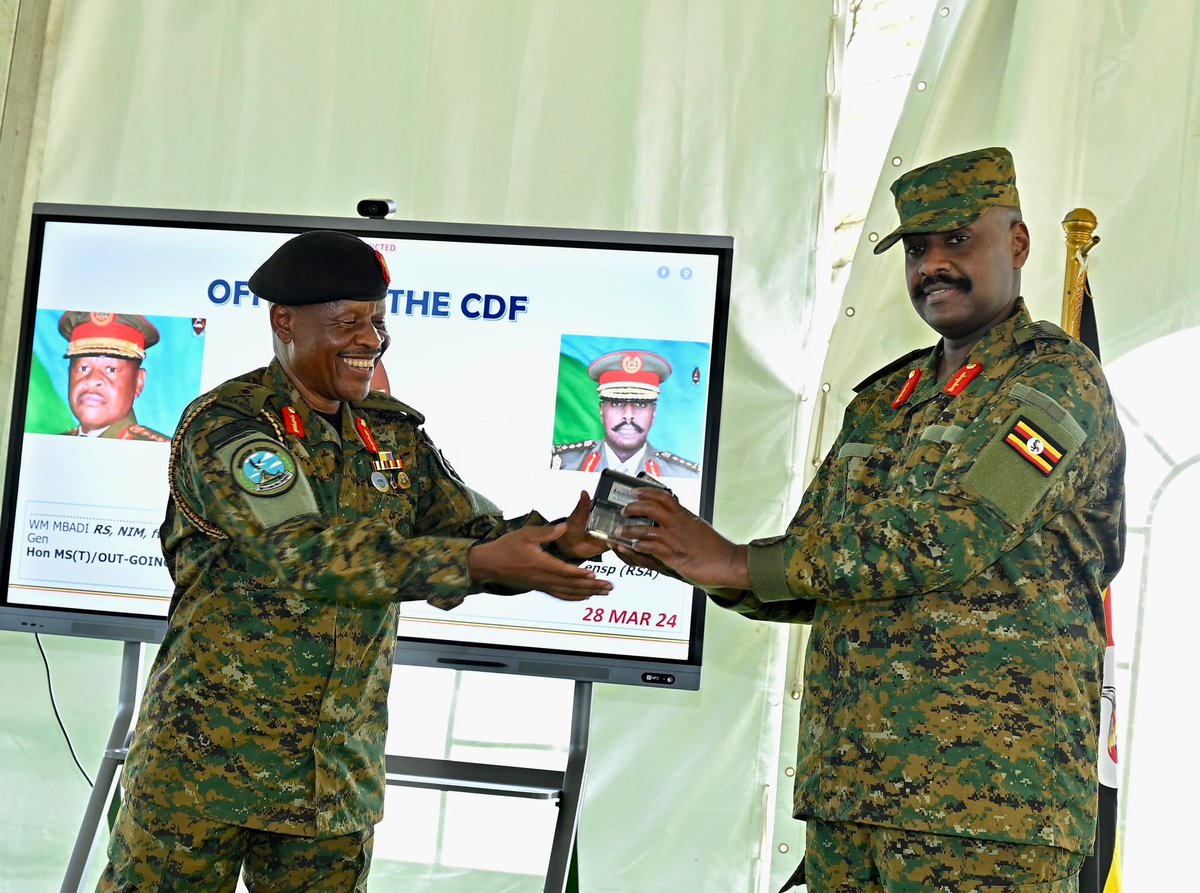 akwesiga23's tweet image. A new dawn, a new beginning. Gen. @mkainerugaba assumes command of the #UPDF @MODVA_UPDF in Gulu today, a historical occasion presided over by celebrated bush war hero #SPADS and coordinator OWC Gen. Salim Saleh. A fundamental and transformative renewal, the future is bright!