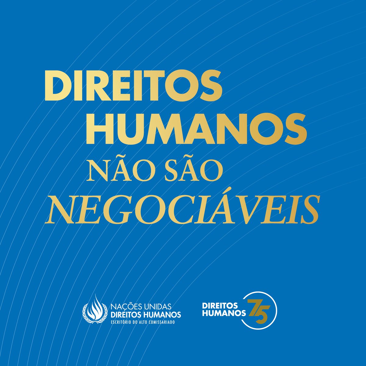 Direito à vida 

Liberdade

Justiça

Os direitos humanos pertencem a todos nós.

Eles não são negociáveis.

#DefendaOsDireitosHumanos