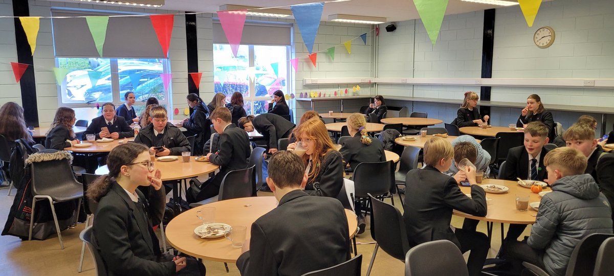 BCSchool1's tweet image. We had an eggcellent BCS Breakfast today! Students and staff enjoyed waffles with a molten chocolate and crushed mini-egg topping to start the day. #lovelearninglovelife #Easter