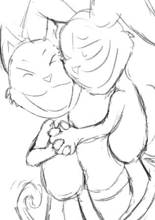 Wondering when I'll sit down &amp; properly draw these two 🐱🐶 #wip #catnap #dogday