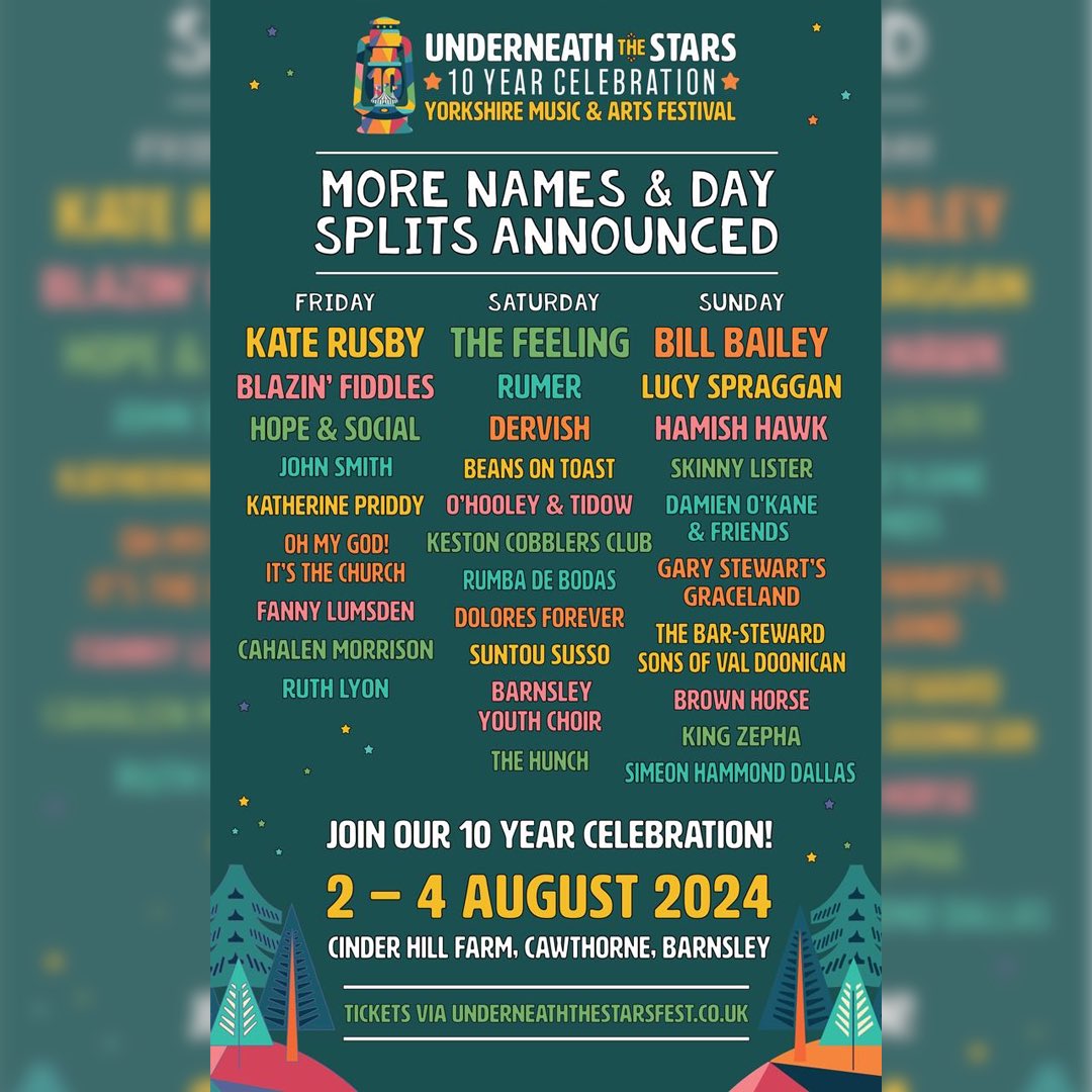 My first show at @festunderstars ten years ago was one of my favourite festival gigs. It was such a warm and happy atmosphere, and I’m honoured to have been asked to return for the ten-year anniversary. I can’t wait for this show. See you there!