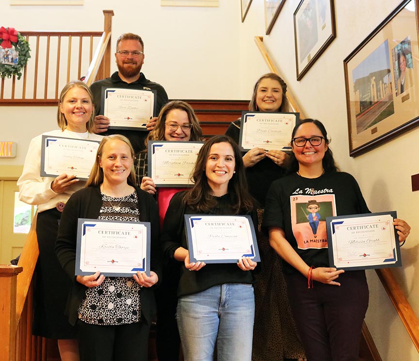 Congrats to this group of top notch educators! Campus Teachers of the Year were recognized at the March Board Meeting: Reese Zunker(THS), Sally Tilton(DES), Merydwen Peschel(TES), Paige Carlisle(ECC), Krista Thorpe(HPMS), Paola Compean(SES), and Melissa Grubb(NES). #KISDinspires