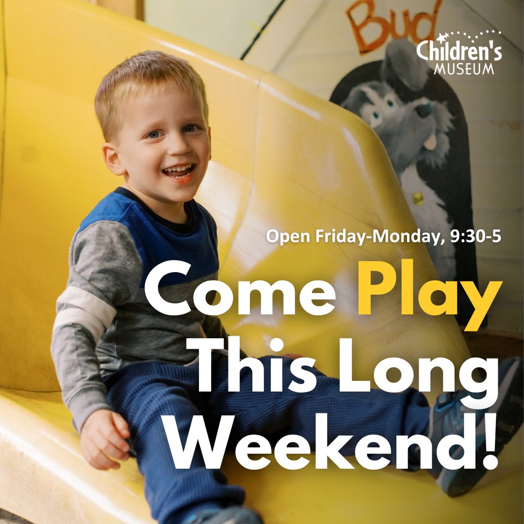 PLAY this #LongWeekend! Open 9:30-5 daily. Explore 3 floors of exhibits at your own pace. PLUS: Fri - Pop-up Play, 10-11am Fri - Egg Drop, 2:30-3:30pm Sat-Mon - Egg Drop, 11am-12pm & 2:30-3:30pm Sat - Collection Spotlight: Pysanky, 1-2pm Learn more➡londonchildrensmuseum.ca/calendar