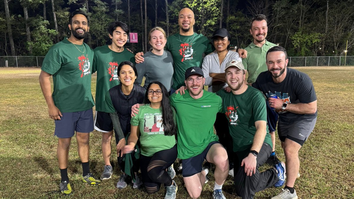 Our @UABrehab residents work and play together! Some of our PGY1s and PGY3s joined a weekly kickball league with UAB Psychiatry and Family & Community Medicine residents. And won their first game! @UABPMRResidency @UABPsychiatry @uabfcm @UABHeersink
