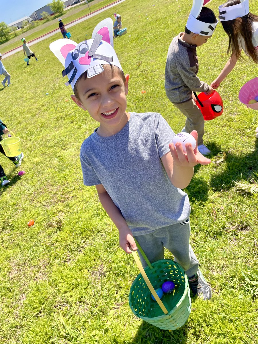 SomeBUNNY had a great time at the kindergarten egg hunt! 🐰💜🐣  #AlvaradoExcellence