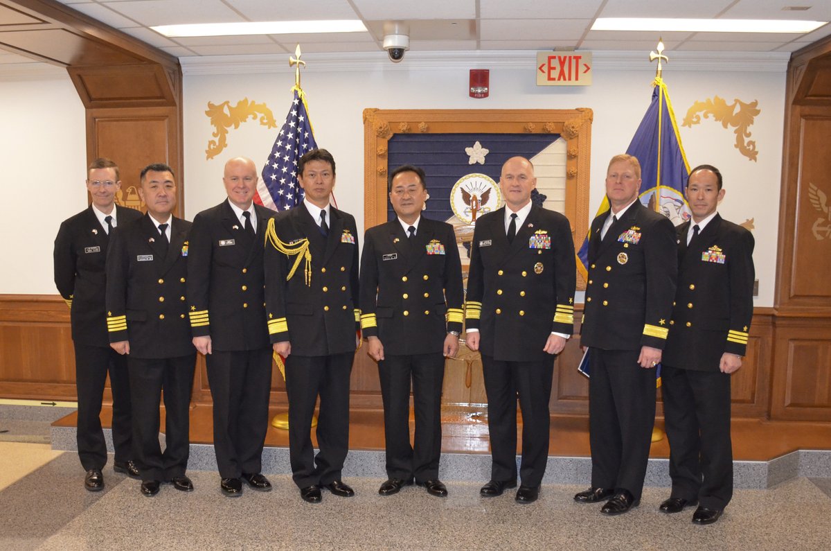 Rear Admiral Takenaka of the #JMSDF Maritime Staff Office met with his U.S. counterpart Vice Admiral Gene Black for a bilateral strategic dialogue, highlighting capabilities across warfare domains & building on the 2020 Strategic Approach Plan between @jmsdf_pao_eng & @USNavy.