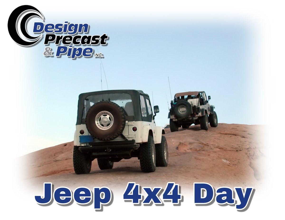 Happy #Jeep4x4Day! 📞 (228) 831-5833 📩 info@designprecast.com 🌐 linktr.ee/designprecast #DPPIdifference #designprecastpipe #superiorprecast #precastconcrete #concretepipes #theliftingeye #laypipefaster