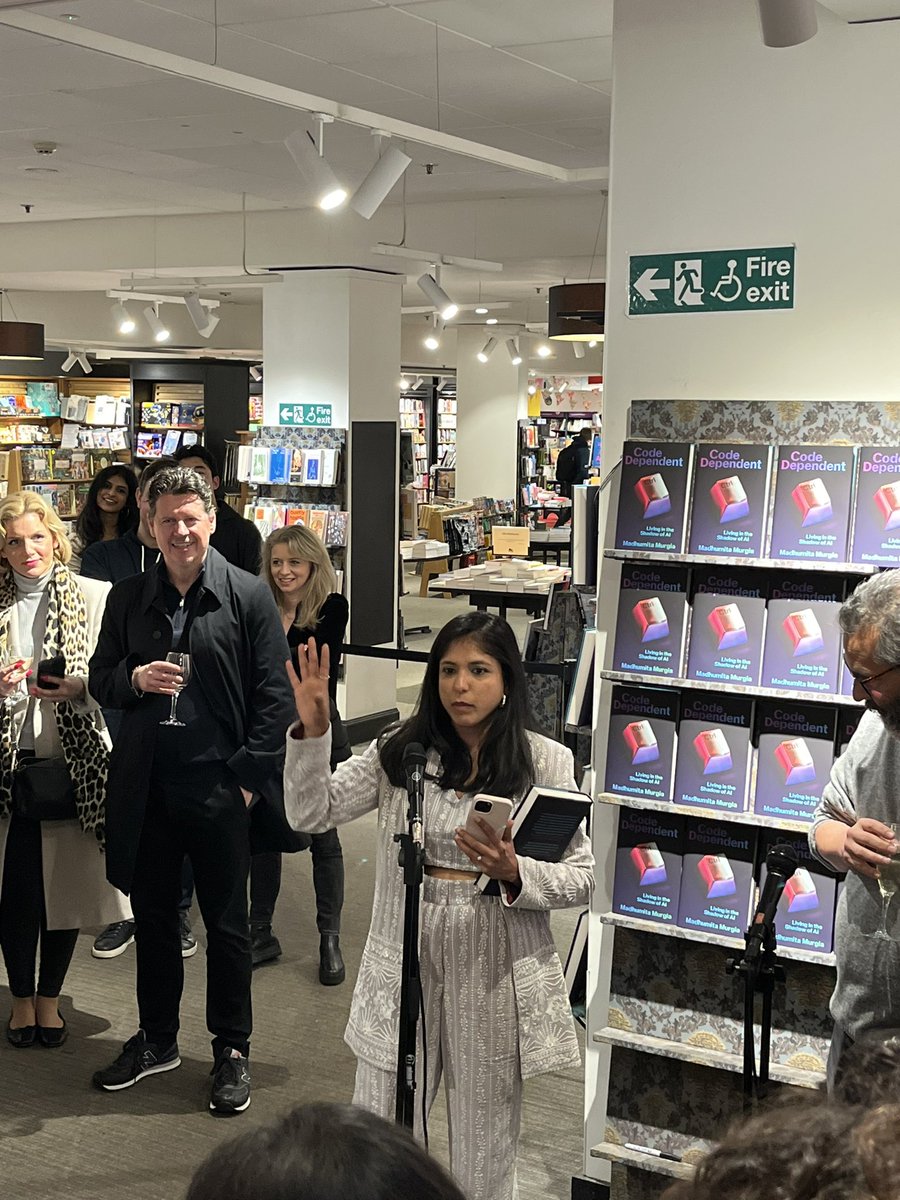 The brilliant @madhumita29, the FT's AI editor, at the launch of her new book, Code Dependent: Living in the shadow of AI. Buy it now!