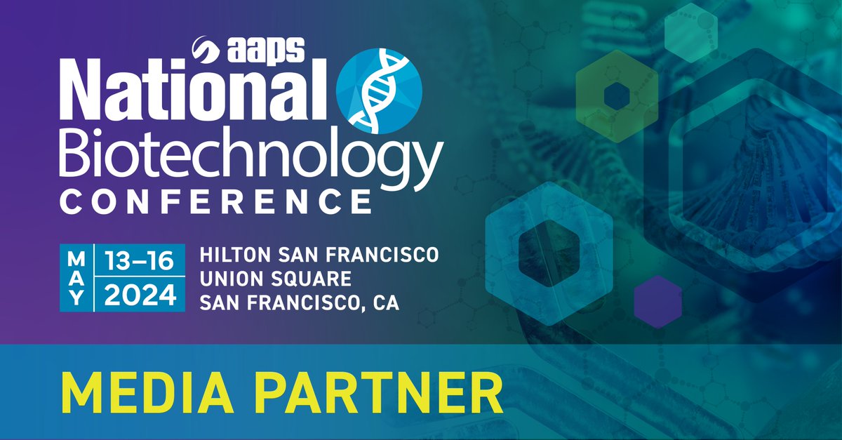 We are pleased to announce we are an official media partner for the 2024 @AAPSComms May 13-16th in San Francisco! Discover more about 2024's AAPS National Biotechnology Conference: aaps.org/nbc #TherapeuticDelivery #BioanalyticalTechnology #BiotherapeuticDevelopment