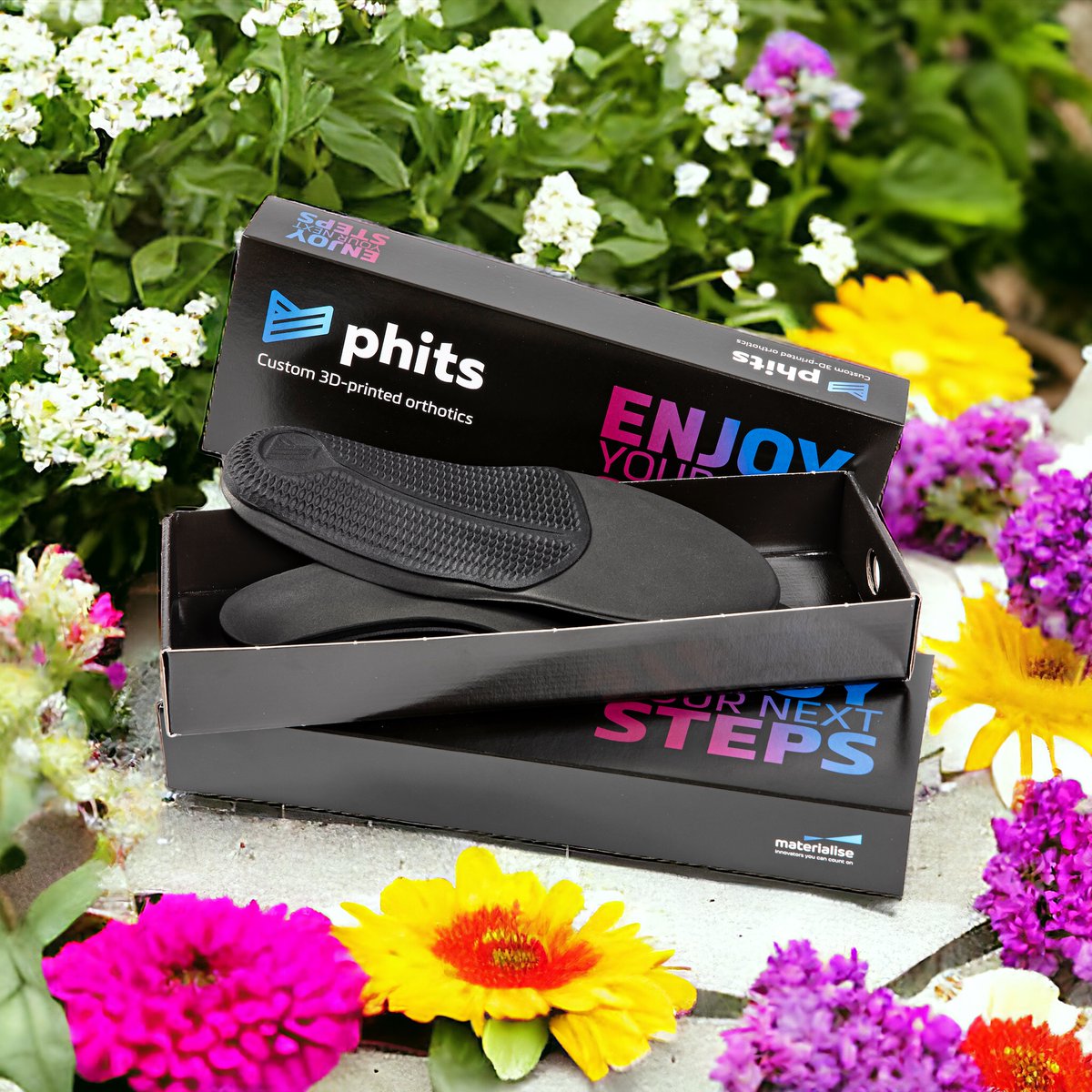 Step into spring with Phits 3D printed orthoses! 👣🌷

As we welcome the season of renewal, now is the perfect time to rejuvenate your stride by booking in for a gait analysis.

Specifically designed using your unique dynamic Footscan data, Phits ensure your feet are supported
