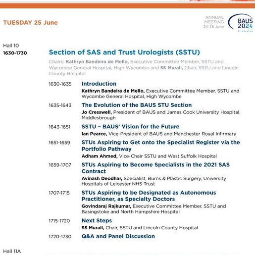 Come join us in what is bound to be another OUTSTANDING @BAUSurology meeting. Find out about our new BAUS section+all you need to know about specialist registration via the new Portfolio Pathway with myself @SSMurali2023 @drrickaz @Mehwash_Nadeem @JoCresswell4 @IPearce82 #UroSoMe