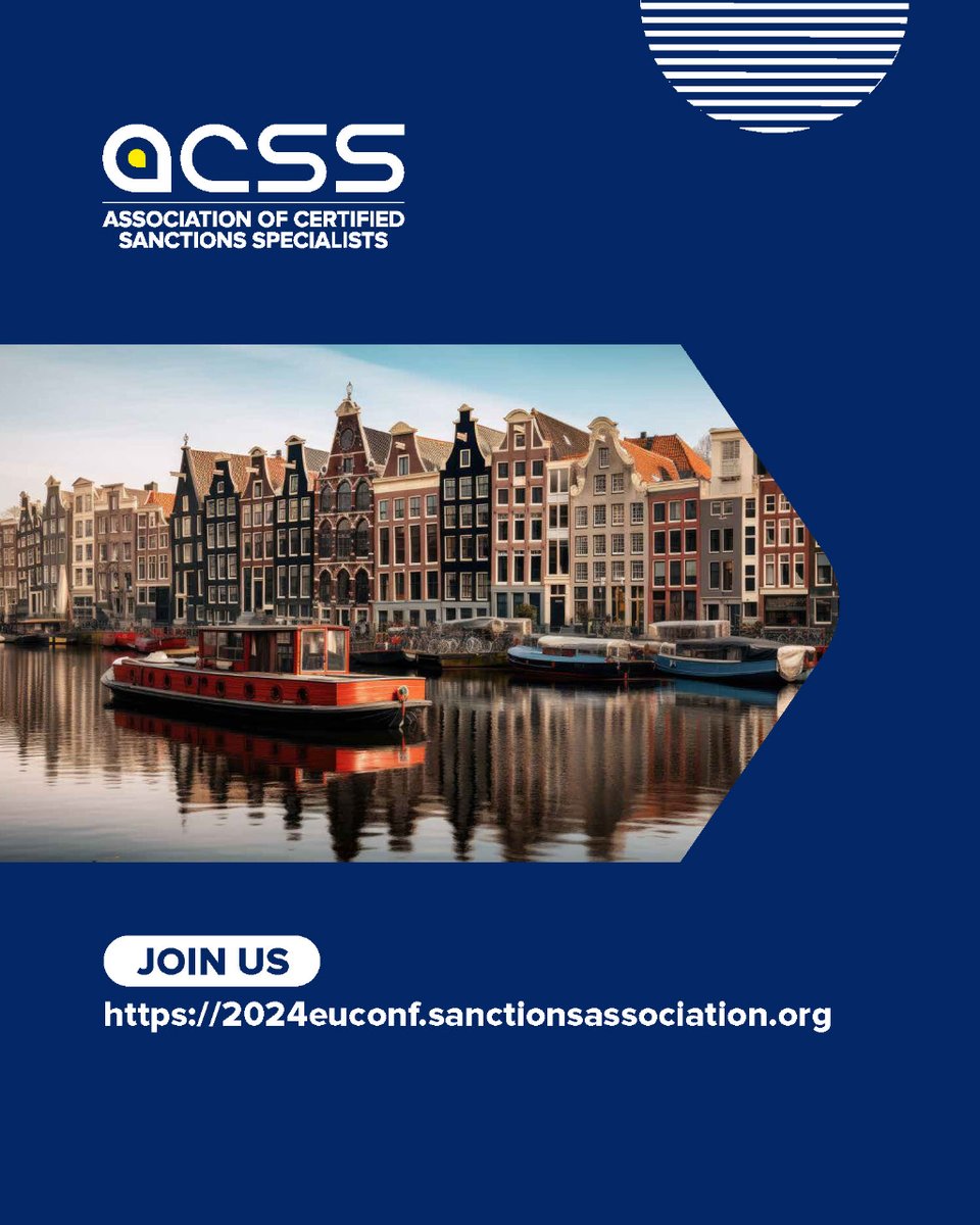 ACSS_Sanctions's tweet image. 🔗 Register now to secure your spot: 2024euconf.sanctionsassociation.org
#ACSS #ACSSConference #EUConference #ACSSEUConference
