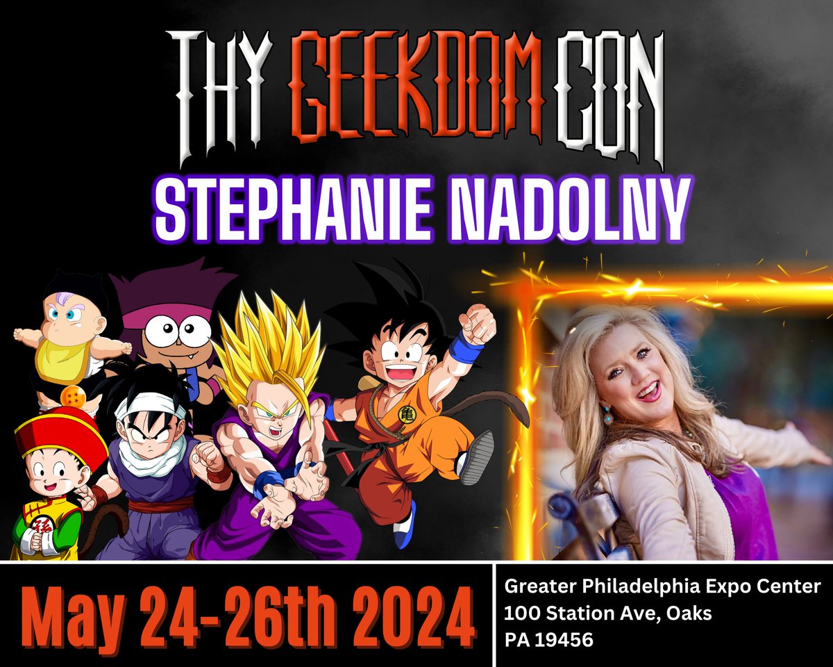 Our next Geek of Honor and collector of the Dragon Balls - Stephanie Nadolny!

<a href="/Stephvox/">Stephanie Nadolny</a> is most known for her voice over work in the roles of Kid Goku in the popular Dragonball series as well as Gohan in Dragonball Z. Make sure you stop by and say hi!