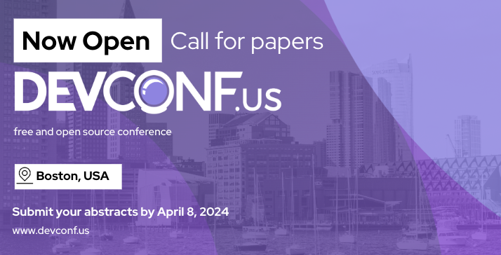 devconf_us's tweet image. Submit to speak at DevConf US 2024, August 14-16 in Boston, Massachusetts!
devconf.info/us/

Submit your talk by April 8th, 2024: pretalx.com/devconf-us-202…

#opensource #devconfus #devconfus2024 #definefuture