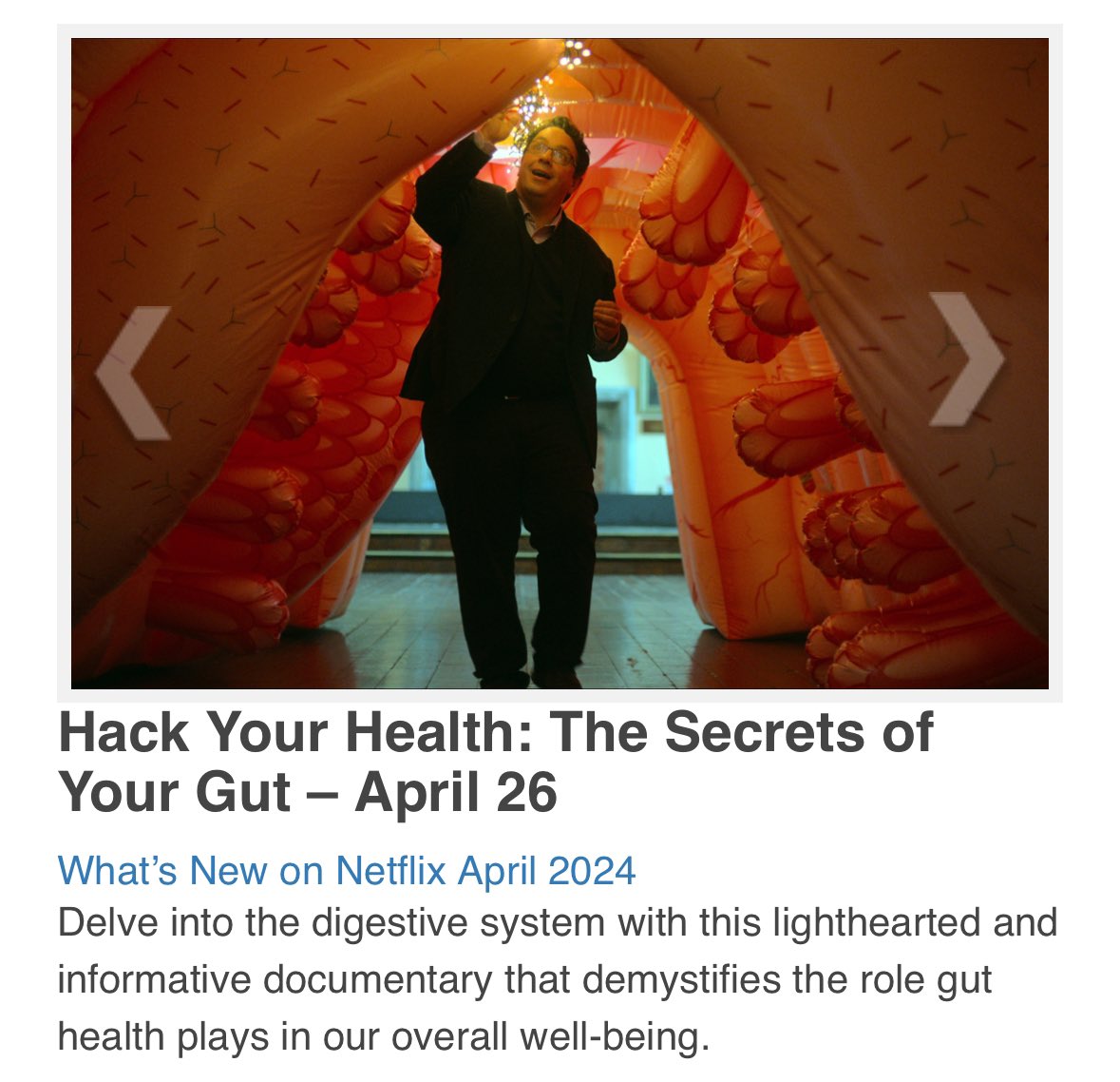 And there I am inside a giant gut… coming to @netflix April 26th