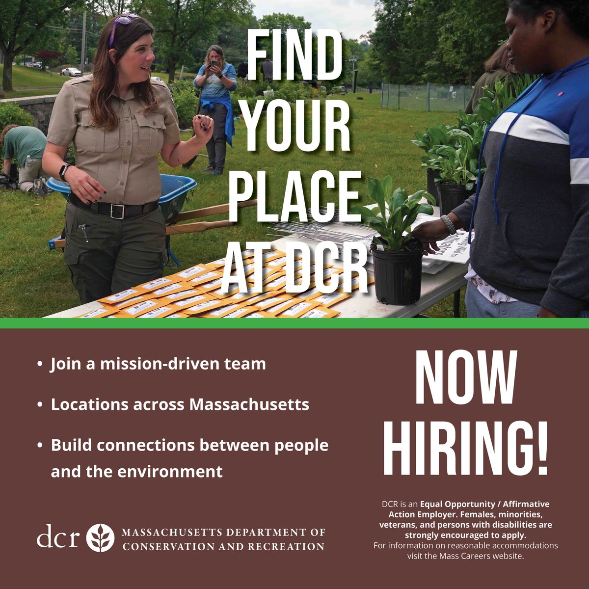 Work in our state park system or join another area of the @massdcr team by applying for one of the many positions available across the agency and all across Massachusetts! Find you place at DCR today: bit.ly/JobsDCR #MAPoli #MALeg