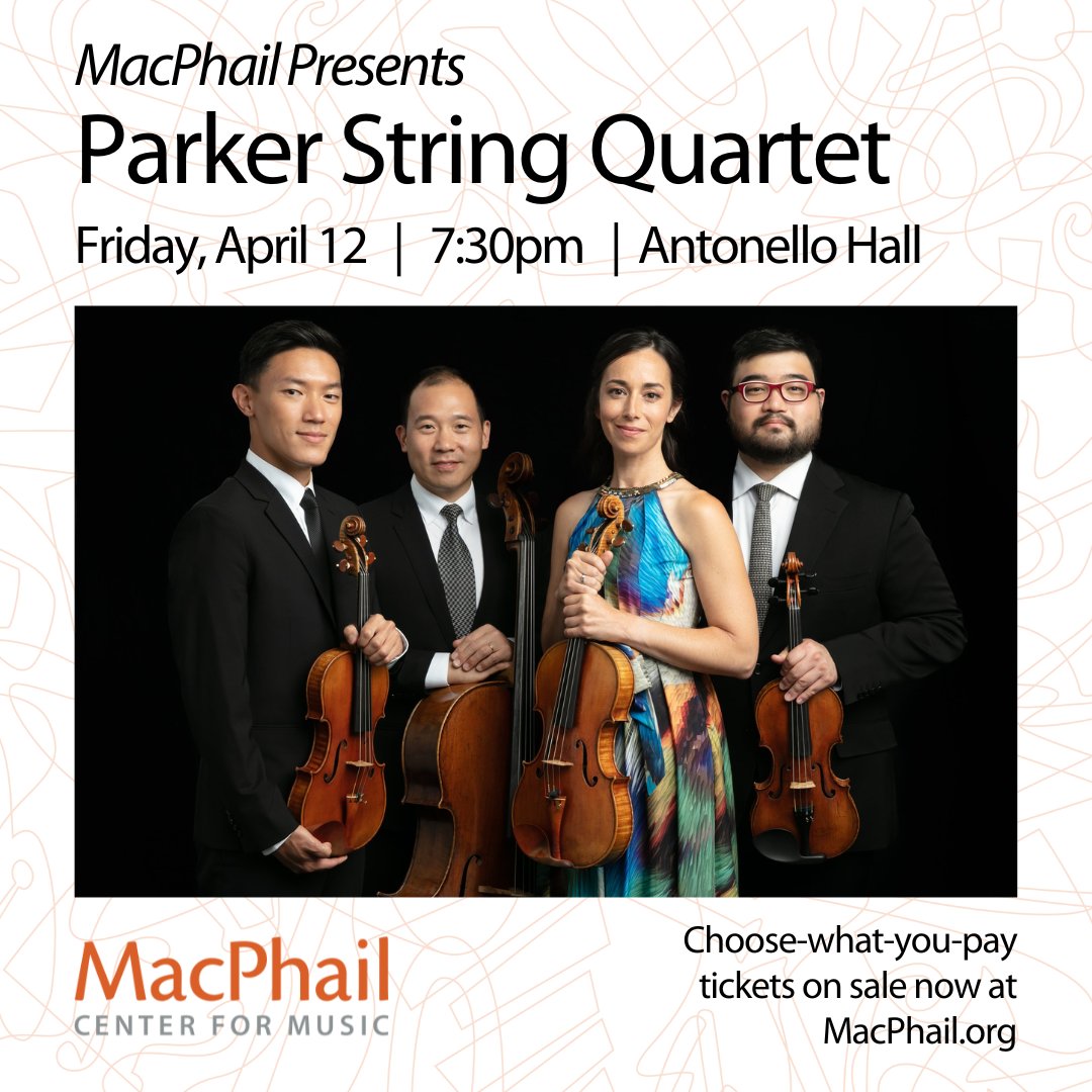 🎻 An unforgettable evening with the Grammy Award-winning Parker Quartet! Choose-what-you-pay tickets are on sale now at hubs.la/Q02r6h5M0