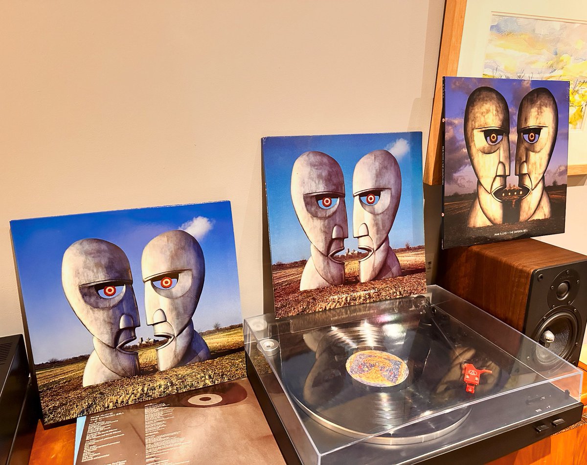 Now spinning the original 1994 EMI pressing, which is far superior to the Columbia 1994 pressing (right) and just a little better than the 2011 remaster (left). My favourite album ever. Pink Floyd’s The Division Bell - 30 years old today. #pinkfloyd #thedivisionbell