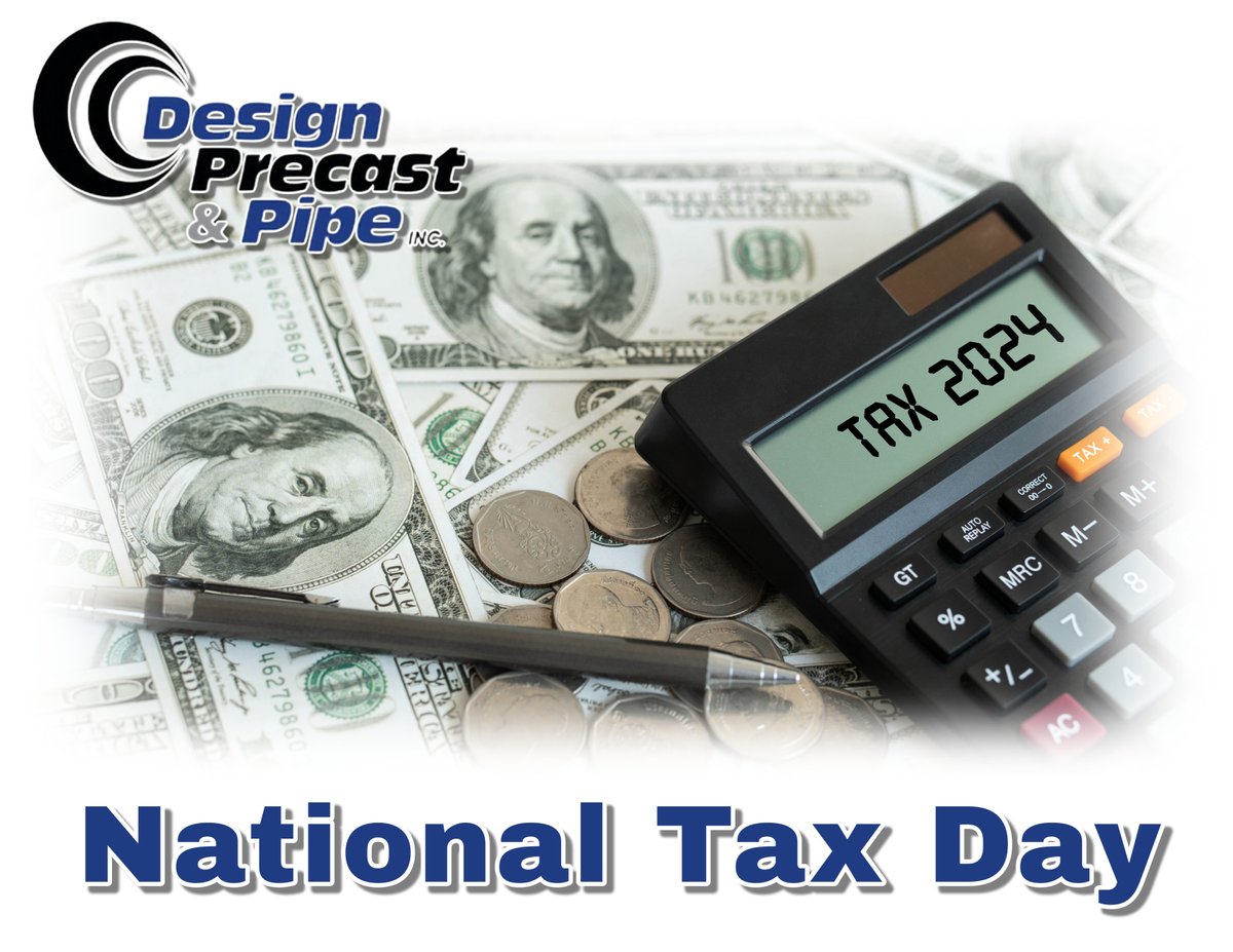 Today is #NationalTaxDay... don't forget to file your taxes! 📞 (228) 831-5833 📩 info@designprecast.com 🌐 linktr.ee/designprecast #DPPIdifference #designprecastpipe #superiorprecast #precastconcrete #concretepipes #theliftingeye #laypipefaster
