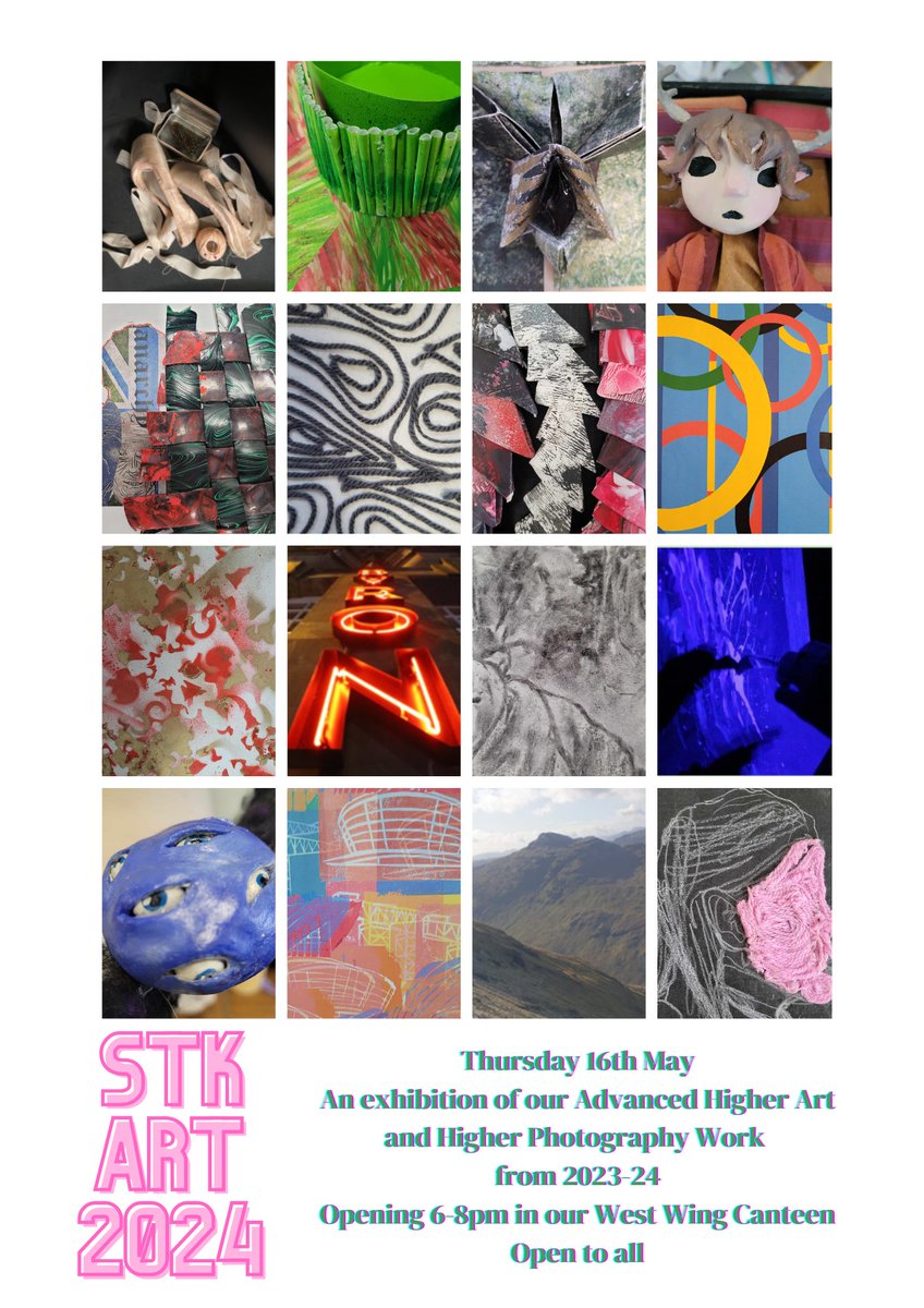 Save the Date: Advanced Higher Art and Higher Photography exhibition. STK ART 2024  Happy Easter  everyone 🐣