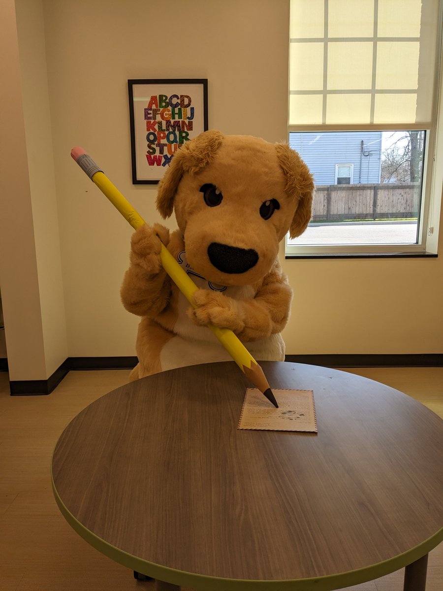 Browser's got mail! ✉️ Thanks to the kiddos in our Avon Branch's recent letter writing program, everyone's favorite furry friend had some cute notes waiting for him last week and he even sent some responses! 📝