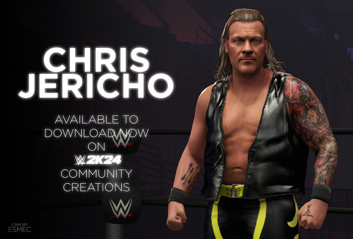 #WWE2K24 @IAmJericho caw are now available to download on cc.  Use search tag #ESMEC