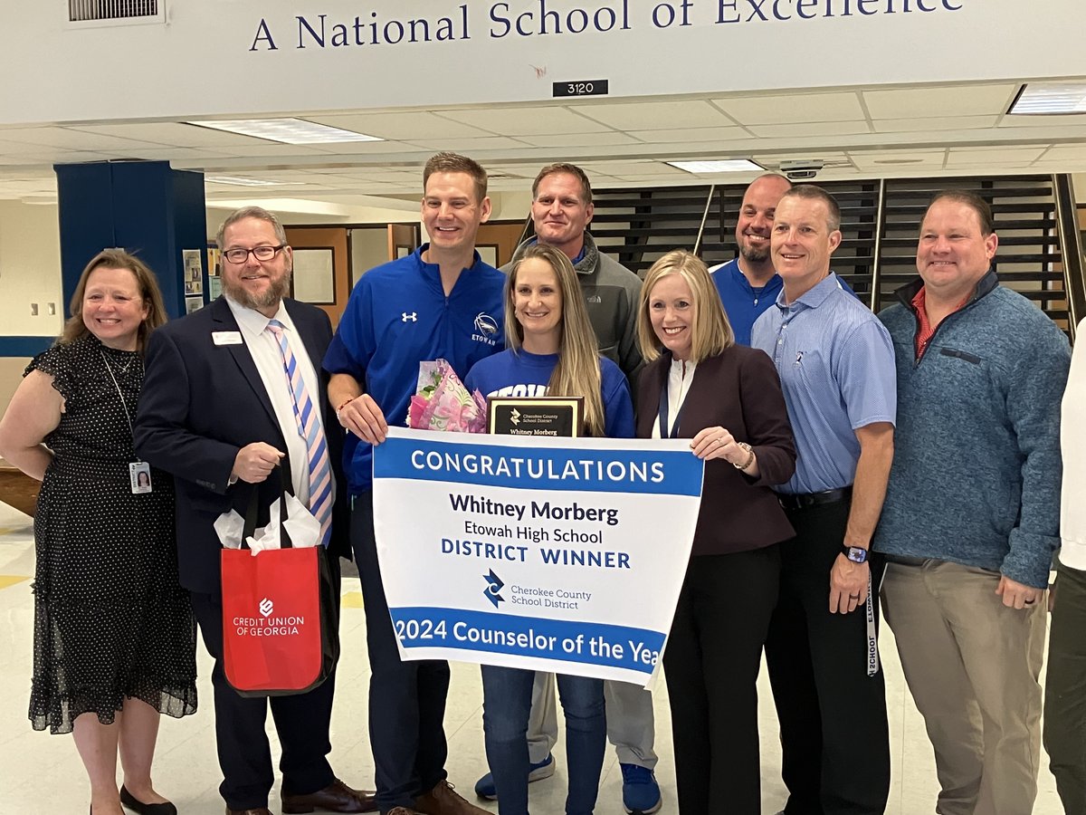 CCSD Student Services (@ccsdstuservices) on Twitter photo Congratulations to the <a href="/CherokeeSchools/">Cherokee Co. Schools</a> 2024 Counselor of the Year, Whitney Morberg from <a href="/EtowahHS/">Etowah High School</a>. Well deserved!! Thanks also to <a href="/CUofGA/">CreditUnionOfGeorgia</a> for your support! #CCSDFAM <a href="/DrDebraMurdock/">Debra Murdock</a> <a href="/MED_MEDavis/">Mary Elizabeth Davis</a> Congratulations to the <a href="/CherokeeSchools/">Cherokee Co. Schools</a> 2024 Counselor of the Year, Whitney Morberg from <a href="/EtowahHS/">Etowah High School</a>. Well deserved!! Thanks also to <a href="/CUofGA/">CreditUnionOfGeorgia</a> for your support! #CCSDFAM <a href="/DrDebraMurdock/">Debra Murdock</a> <a href="/MED_MEDavis/">Mary Elizabeth Davis</a>