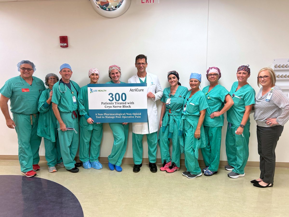 Today, HealthPark Medical Center treated their 300th patient with cryo nerve block for pain management! 🎉✨ We're proud to report that our patients have responded greatly to this treatment option! #LeeHealth #Cryo