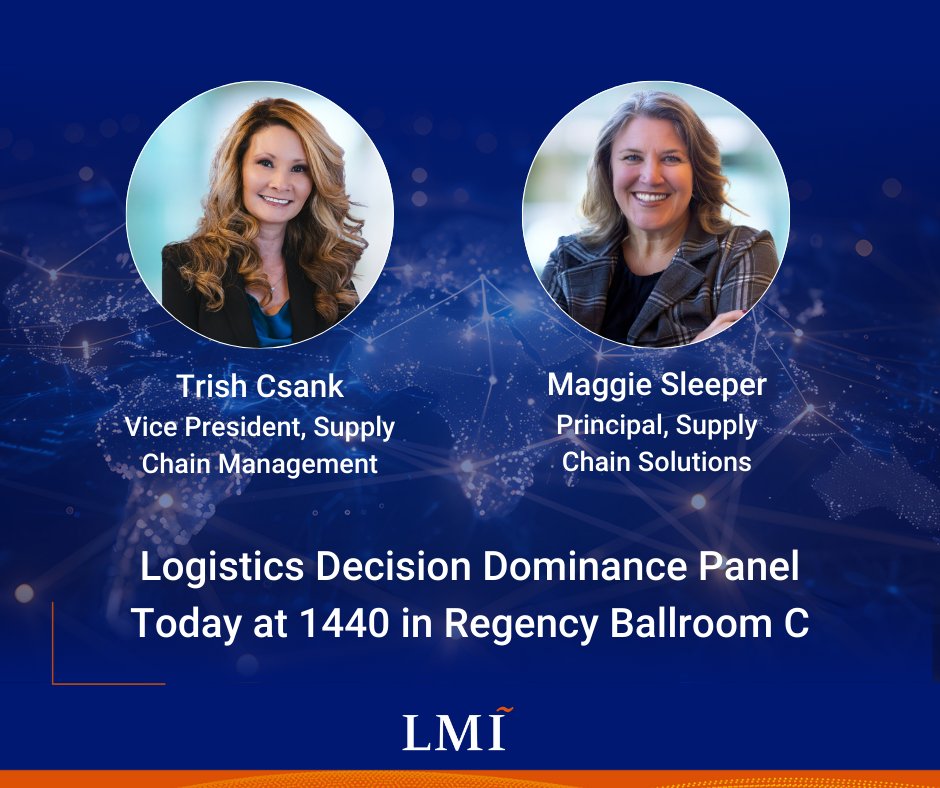 Don’t miss LMI at @TeamLOA Symposium 2024! Today, join Trish Csànk, LMI VP for Supply Chain Management, at 1440 in Regency Ballroom C for the Logistics Decision Dominance panel moderated by LMI's Maggie Sleeper. // #PeoplePoweringPossible #Veterans #LOA2024 #AirForce //