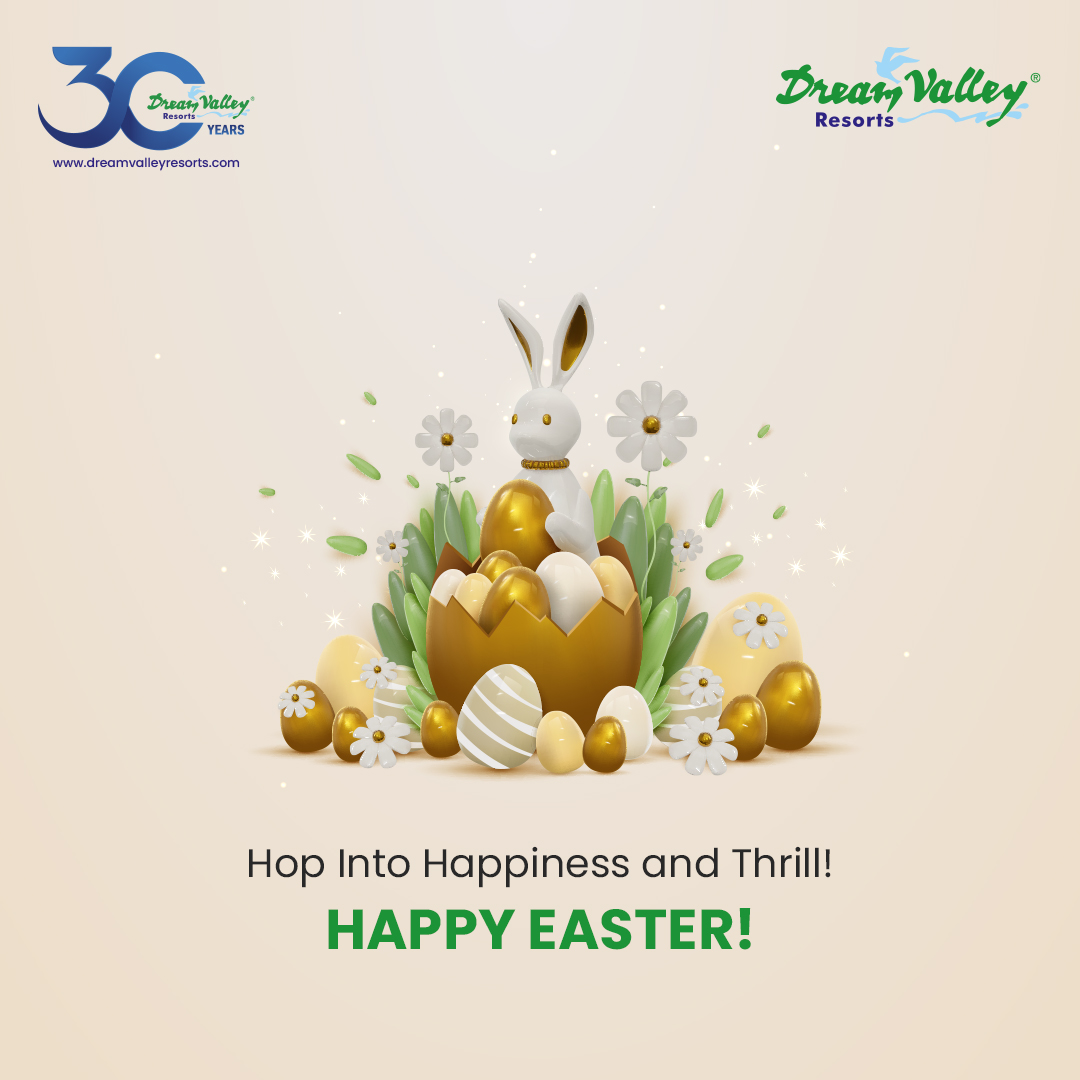 Sending warm Easter wishes your way! May your day be as bright and colorful as a basket of Easter eggs! 

#HappyEaster #DreamValleyResortHyderabad #HyderabadWaterpark #HyderabadResort #WaterparkFun #ResortLife #FamilyVacation #WeekendEscape #WaterparkAdventures #Hyderabad